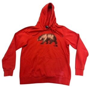 North Face Hoodie Bear Logo‎ Pullover Sweater Outdoor Men's Size: Large *Flaw